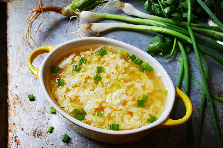 Egg Drop Soup made with Cook's Delight chicken soup base