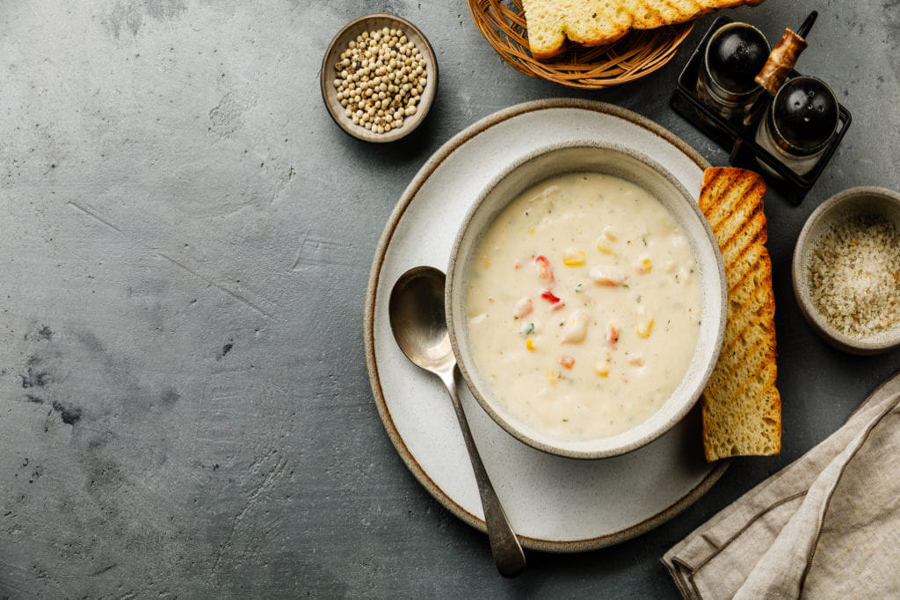 Crab Chowder made with Cook's Delight Crab Soup Base