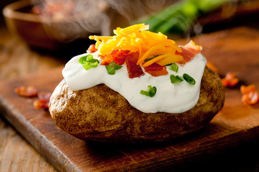 Seasoned baked potato flavored with Cook's Delight soup base