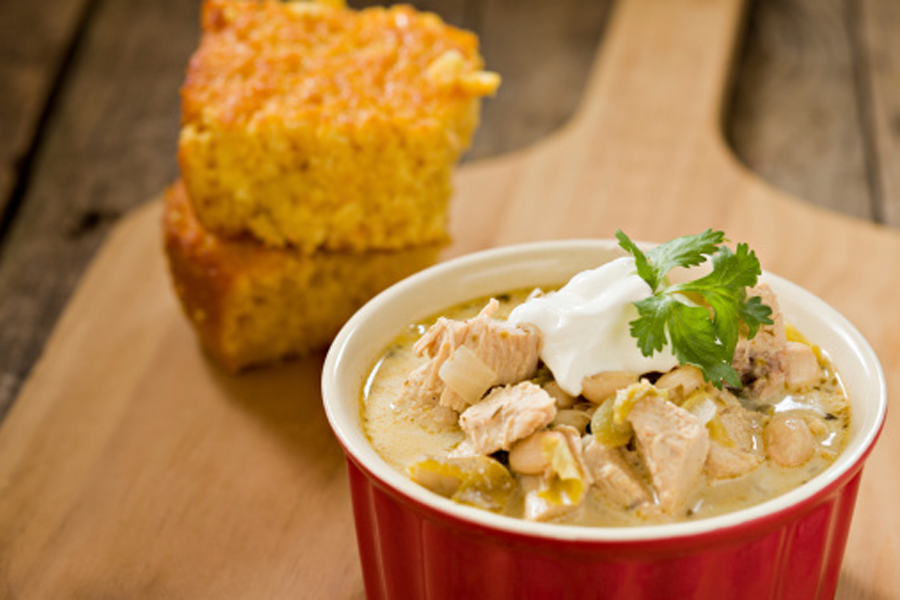 White Chicken Chili with Cook's Delight chicken soup base