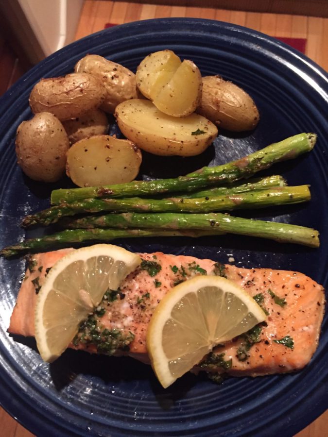 One Pan Meal Salmon and Garlic with Cook's Delight gluten free chicken soup base