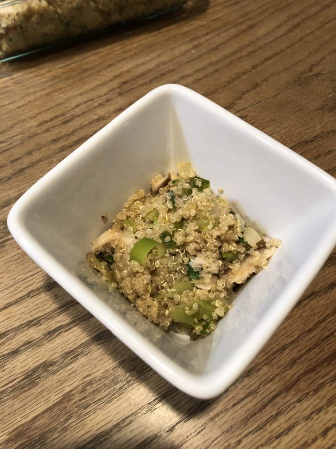 Vegetarian Quinoa with Mushrooms and Leeks